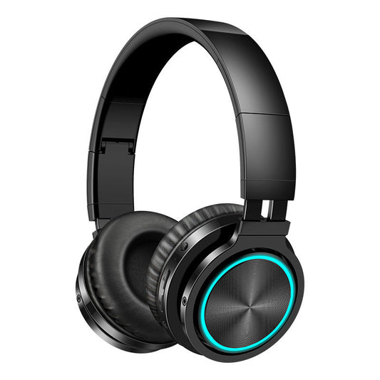 Black Bluetooth wireless foldable headset