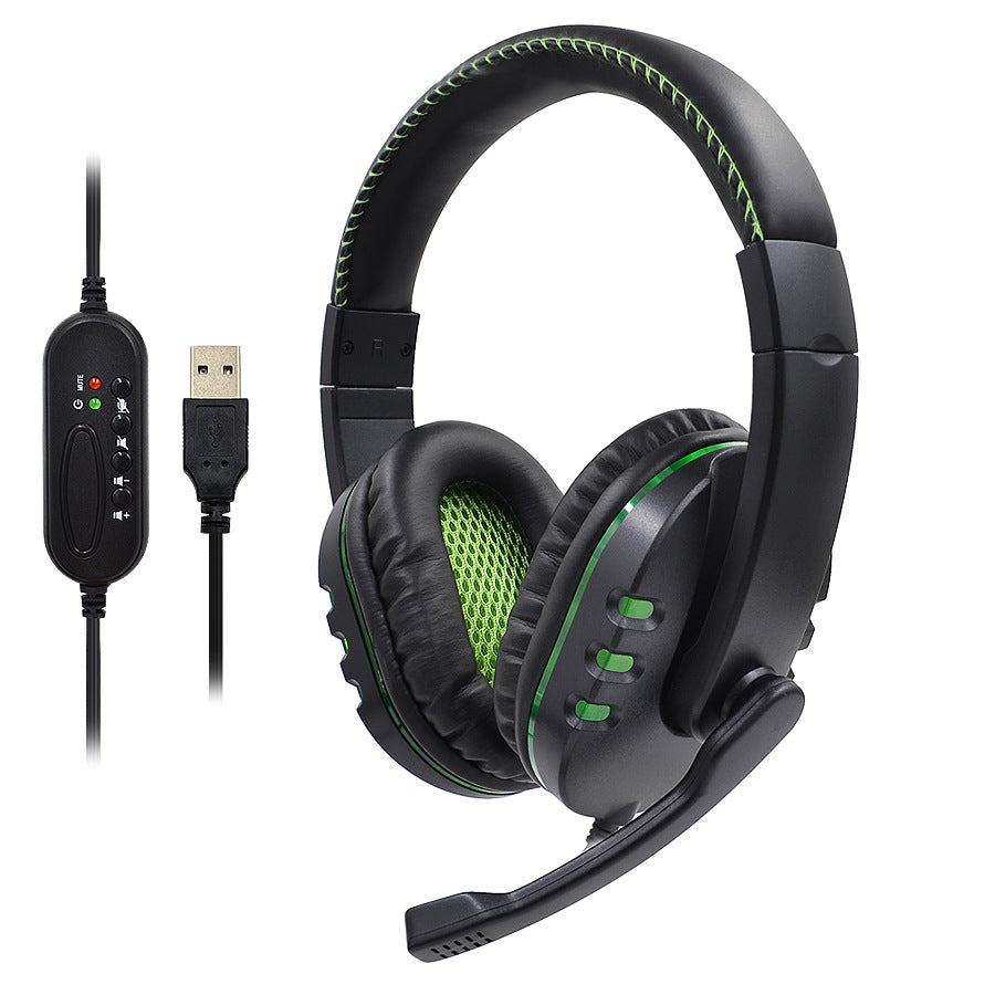 Wired USB gaming headset with microphone and inline control